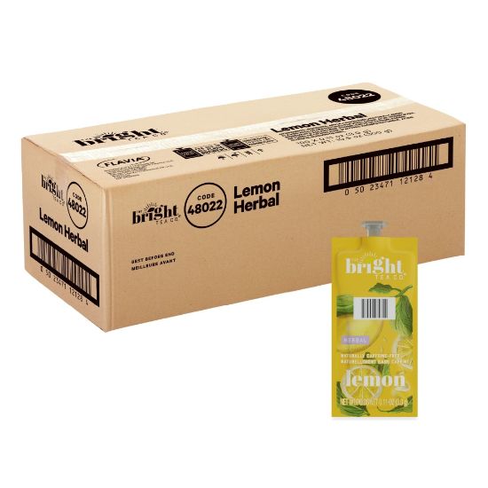 Picture of The Bright Tea Co. Lemon Herbal Tea Single-Serve Freshpacks, 0.25 Oz, Box Of 100