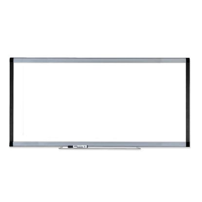 Picture of Lorell Signature Series Magnetic Unframed Dry-Erase Whiteboard, 96in x 48in, Ebony/Silver Metal Frame