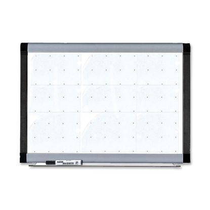 Picture of Lorell Magnetic Unframed Dry-Erase Whiteboard With Grid Lines, 48in x 36in, Ebony/Silver Metal Frame