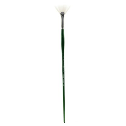 Picture of Princeton Synthetic Bristle Oil And Acrylic Paint Brush 6100, Size 6, Fan Bristle, Synthetic, Green