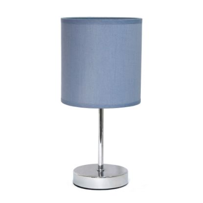 Picture of Simple Designs Mini Basic Table Lamp with Fabric Shade, 11inH, Purple/Chrome