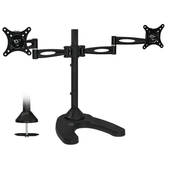 Picture of Mount-It! Dual LCD Mount Stand For 13 - 27in Monitors, 19inH x 35-1/2inW x 5inD, Black