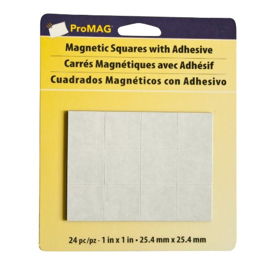 Picture of ProMAG Magnetic Squares, 1in, Black/White, Pack Of 24