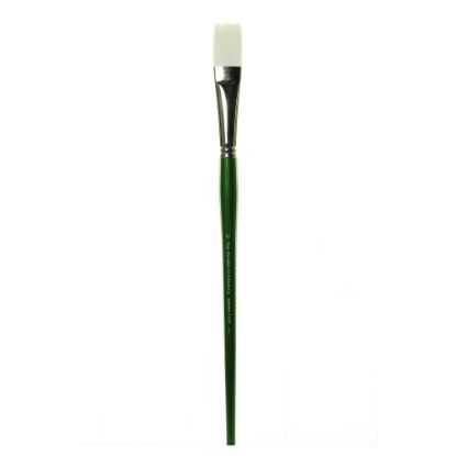 Picture of Princeton Synthetic Bristle Oil And Acrylic Paint Brush 6100, Size 12, Flat Bristle, Synthetic, Green