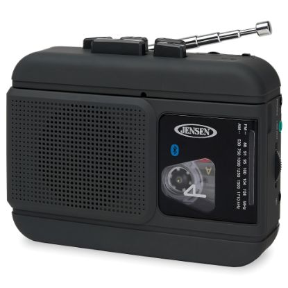 Picture of Jensen MCR-60 Bluetooth Portable Personal Cassette Player/Recorder With AM/FM Radio, 4.6inH x 3.6inW x 1.8inD, Black