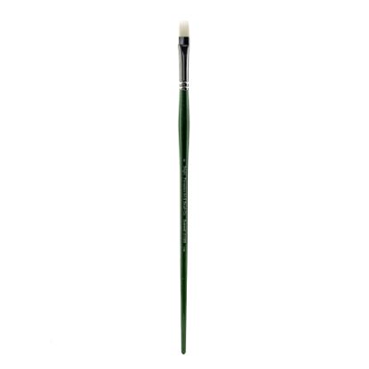 Picture of Princeton 6100 Synthetic Bristle Oil And Acrylic Paint Brush, Size 6, Bright Bristle, Synthetic, Green