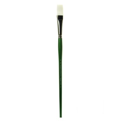 Picture of Princeton Synthetic Bristle Oil And Acrylic Paint Brush 6100, Size 10, Flat Bristle, Synthetic, Green