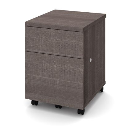 Picture of Bestar Universal 18inD Vertical 2-Drawer Mobile Pedestal File Cabinet, Bark Gray