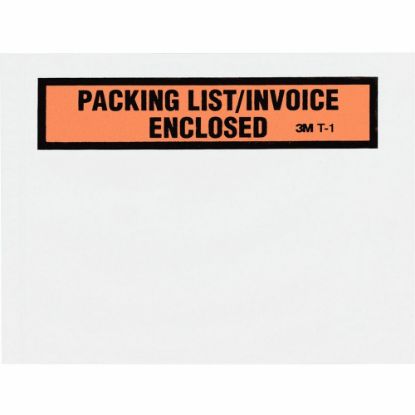 Picture of 3M Self-Adhesive Packing List/Invoice Enclosed Envelopes, 5 1/2in x 4 1/2in, Black/Red, Pack Of 1,000