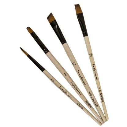 Picture of Robert Simmons Simply Simmons Value Paint Brush Set, Work Horse, Assorted Sizes, Assorted Bristles, White, Set Of 4