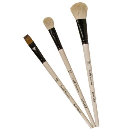 Picture of Robert Simmons Simply Simmons Value Paint Brush Set, Mop Up, Assorted Sizes, Assorted Bristles, White, Set Of 3