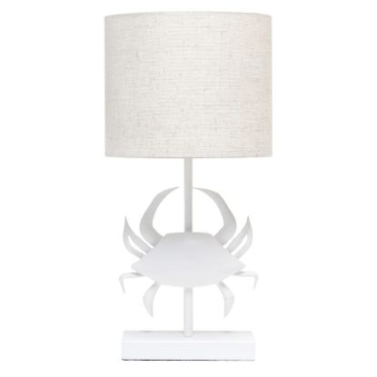 Picture of Simple Designs Shoreside Pinching Crab Table Lamp, 18-1/4inH, White/White