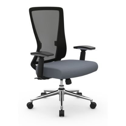 Picture of Realspace Levari Mesh/Vegan Leather Mid-Back Task Office Chair, Gray/Black, BIFMA Compliant