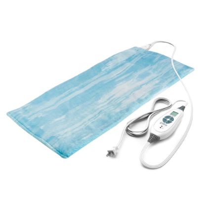 Picture of Pure Enrichment PureRelief Luxe Micromink Heating Pad, 11-1/2in x 22-1/2in, Aqua Paint