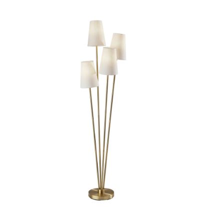 Picture of Adesso Wentworth 4-Light Floor Lamp, 68inH, Off-White/Antique Brass