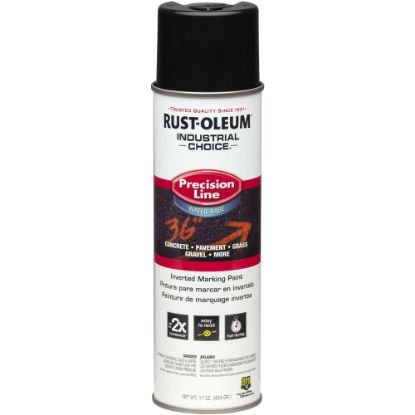 Picture of Rust-Oleum Industrial Choice M1800 System Water-Based Precision Line Inverted Marking Paint, 17 Oz, Black, Pack Of 12 Cans