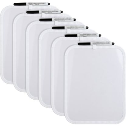 Picture of Lorell Personal Dry-Erase Whiteboards, 11in x 8 1/2in, Plastic Frame With White Finish, Pack Of 6