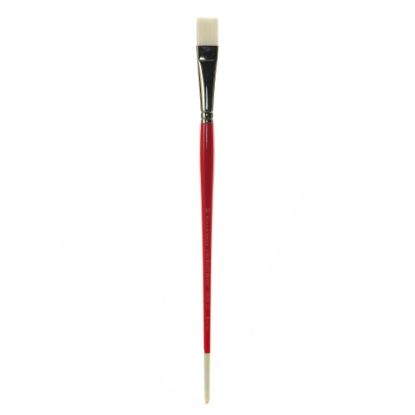 Picture of Winsor & Newton University Series Long-Handle Paint Brush 237, Size 10, Bright Bristle, Red