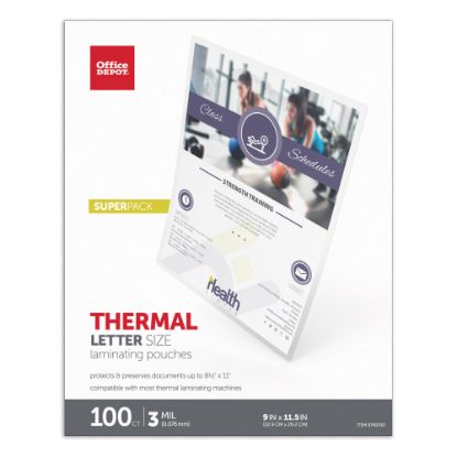 Picture of Office Depot Brand Laminating Pouches, Letter Size, 9in x 11-1/2in, Pack Of 100 Pouches