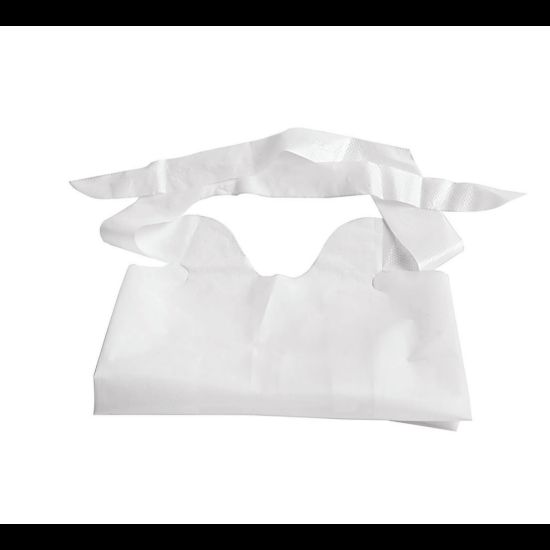 Picture of Medline Waterproof Plastic Bibs With Crumb Catchers, 15in x 20in, White, Case Of 500