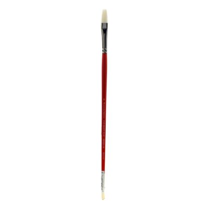 Picture of Winsor & Newton University Series Long-Handle Paint Brush 236, Size 6, Flat Bristle, Red