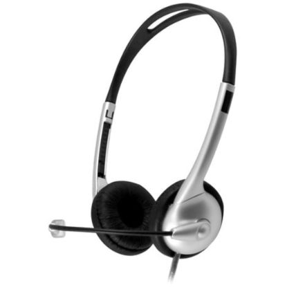 Picture of Hamilton Buhl MACH-1 Headset - USB - Wired - 32 Ohm - 50 Hz - 20 kHz - On-ear - Binaural - 5 ft Cable - Omni-directional, Noise Cancelling Microphone - Silver, Black