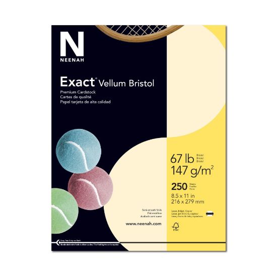 Picture of Exact Vellum Bristol Card Stock, Ivory, Letter (8.5in x 11in), 67 Lb, Pack Of 250