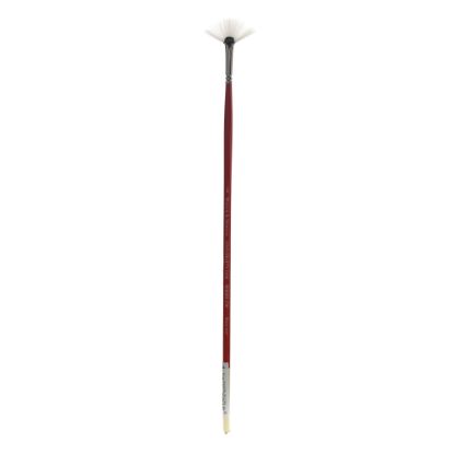 Picture of Winsor & Newton University Series Long-Handle Paint Brush 238, Size 1, Fan Bristle, Red