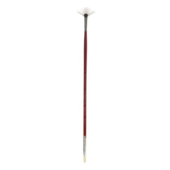 Picture of Winsor & Newton University Series Long-Handle Paint Brush 238, Size 1, Fan Bristle, Red