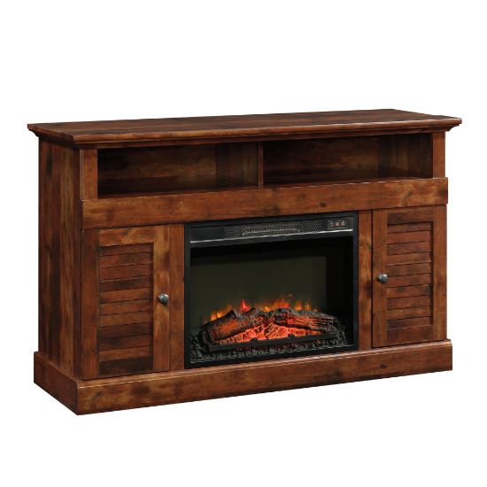 Picture of Sauder Harbor View Media Entertainment Fireplace Credenza, Curado Cherry