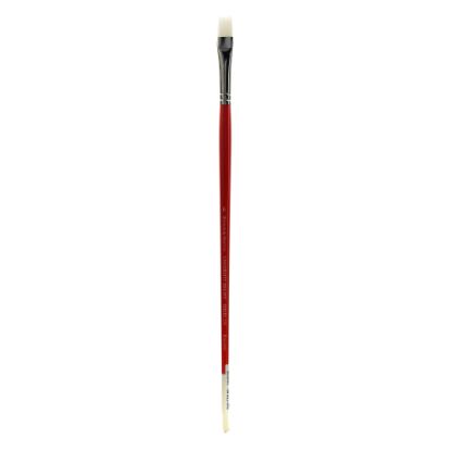 Picture of Winsor & Newton University Series Long-Handle Paint Brush 237, Size 6, Bright Bristle, Red