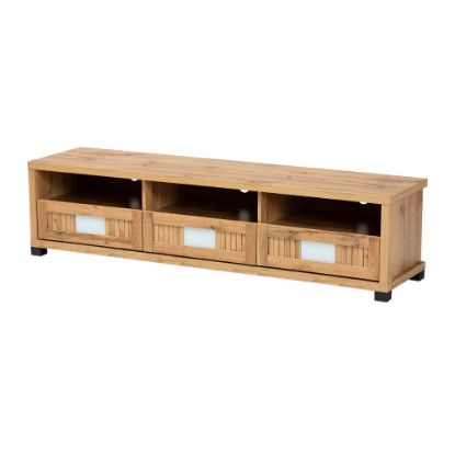 Picture of Baxton Studio Gerhardine 3-Drawer TV Stand For 63in TVs, Oak Brown/Black