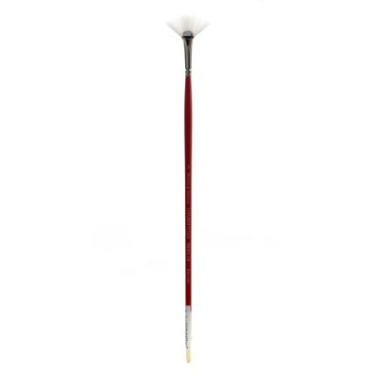 Picture of Winsor & Newton University Series Long-Handle Paint Brush 238, Size 3, Fan Bristle, Red