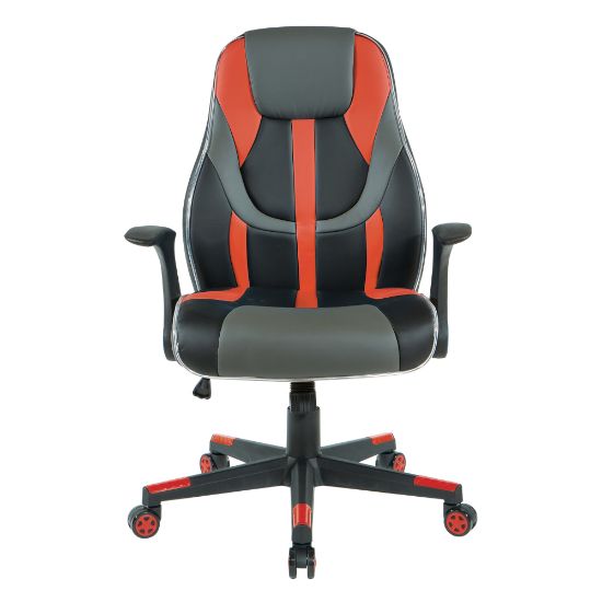 Picture of Office Star Output Faux Leather Gaming Chair, Black/Red