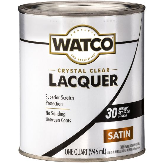 Picture of Watco Lacquer Clear Wood Finish, 32 Oz, Satin, Pack Of 6 Cans