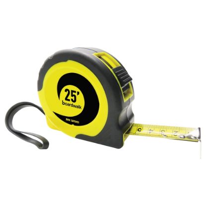 Picture of Boardwalk Easy-Grip Tape Measure, 25ft, Black/Yellow