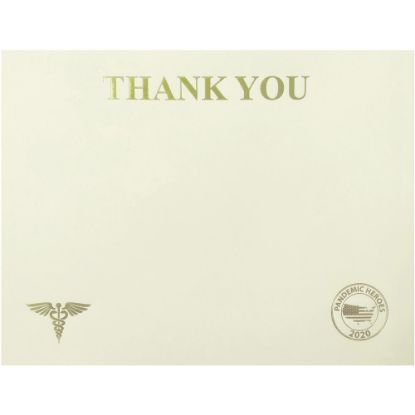 Picture of St. James Premium-Weight Certificates - 65 lb Basis Weight - "Thank You" - 8.5in x 11in - Inkjet, Laser Compatible - Ivory, Gold Foil - 25 / Pack - TAA Compliant