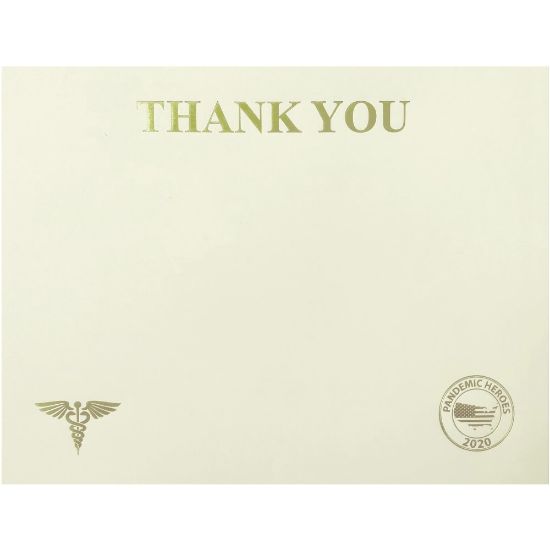 Picture of St. James Premium-Weight Certificates - 65 lb Basis Weight - "Thank You" - 8.5in x 11in - Inkjet, Laser Compatible - Ivory, Gold Foil - 25 / Pack - TAA Compliant