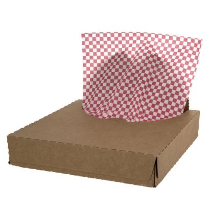 Picture of Checkered Basket Liners, Red, Carton Of 5,000