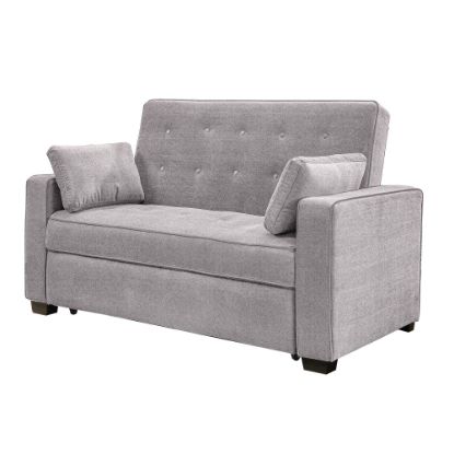 Picture of Lifestyle Solutions Serta Andrew Convertible Sofa, Queen Size, 39-3/5inH x 72-3/5inW x 37-3/5inD, Light Gray