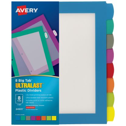 Picture of Avery Big Tab Ultralast Plastic Dividers, 8-Tab, Multicolor