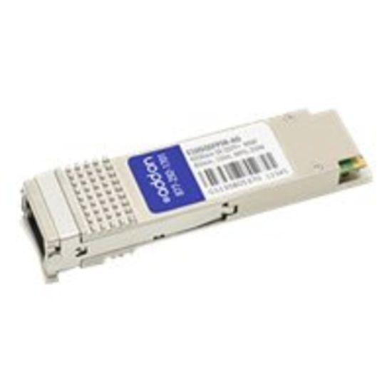 Picture of AddOn Intel E10GQSFPSR Compatible QSFP+ Transceiver - QSFP+ transceiver module (equivalent to: Intel E10GQSFPSR) - 40GbE - 40GBASE-SR - MPO multi-mode - up to 492 ft - 850 nm