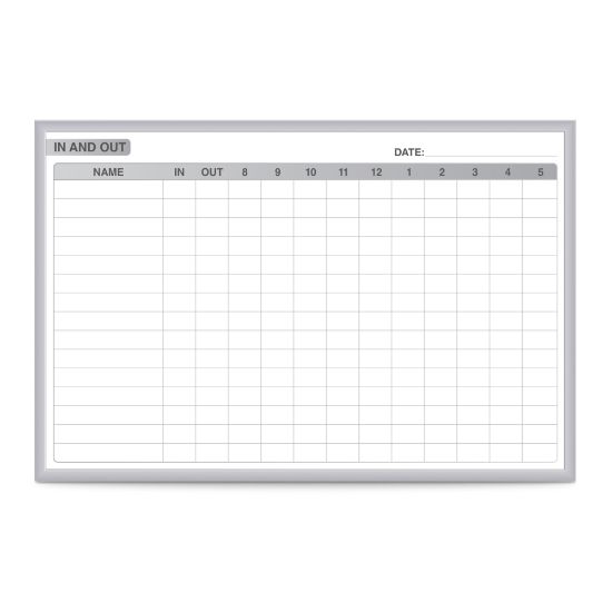 Picture of Ghent Manufacturing In/Out Magnetic Dry-Erase Whiteboard, 36in x 48in, Aluminum Frame With Silver Finish