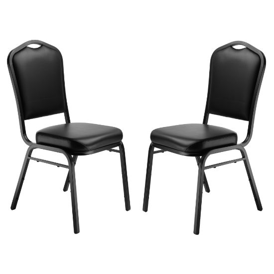 Picture of National Public Seating 9300 Series Deluxe Upholstered Banquet Chairs, Panther Black/Black, Pack Of 2 Chairs