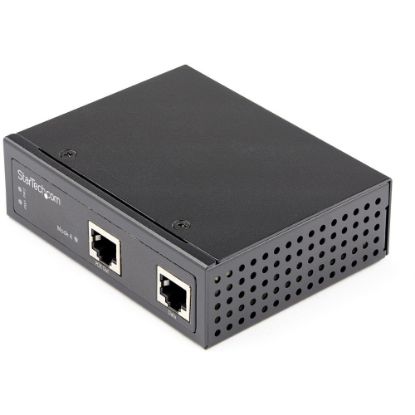 Picture of StarTech.com Industrial Gigabit Ethernet PoE Injector 30W 802.3at PoE+ Midspan 48V-56VDC Power Over Ethernet Injector Adapter -40C to +75C - Industrial Gigabit Ethernet PoE Injector - Power over Ethernet Injector