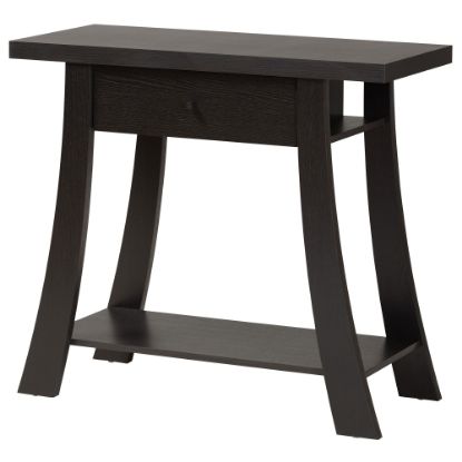 Picture of Baxton Studio Herman 1-Drawer Console Table, 31-3/4inH x 35-7/16inW x 15-3/8inD, Dark Brown