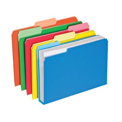 Picture of Pendaflex Double Stuff File Folders, Letter Size, 1 1/2in Expansion, Assorted Colors, Pack Of 50 Folders