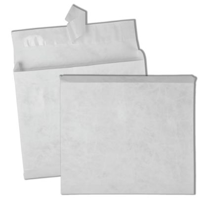 Picture of Quality Park Tyvek Expansion 10in x 14-1/2in x 2in Envelopes, 18 Lb, Self-Adhesive Closure, White, Carton Of 100