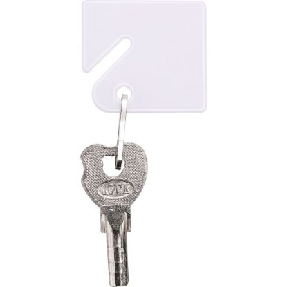 Picture of Sparco Square Key Tags - 4.75in Length x 1.40in Width - Square - Hook Fastener - 20 / Pack - Plastic - White