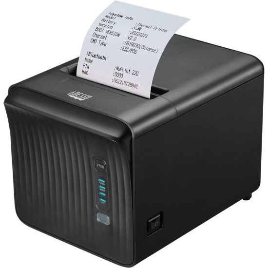 Picture of Adesso NuPrint NuPrint 330 Desktop Direct Thermal Printer - Monochrome - Receipt Print - Ethernet - USB - Serial - Black - LCD Display Screen - 3.15in Print Width - 3.54 in/s Mono - 203 dpi - 3.15in Label Width - ESC, TSPL, CPL Emulation